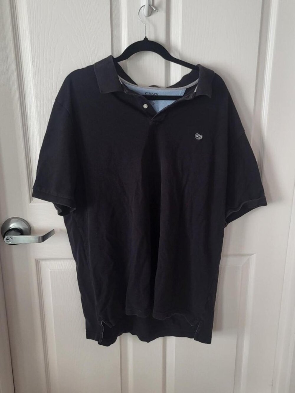 Chaps Black Cotton Polo
